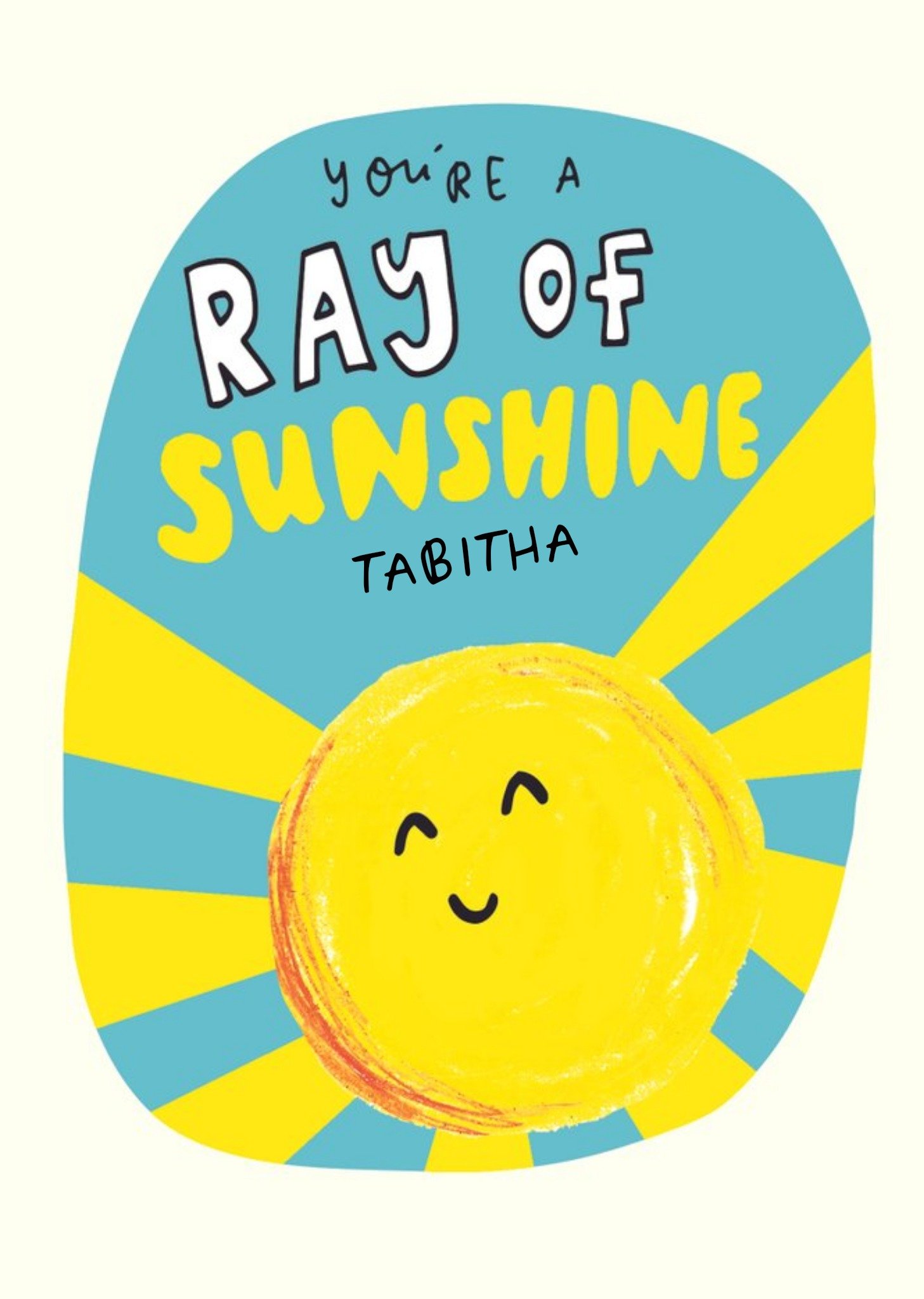Moonpig Ray Of Sunshine Personalised Thank You Card, Large