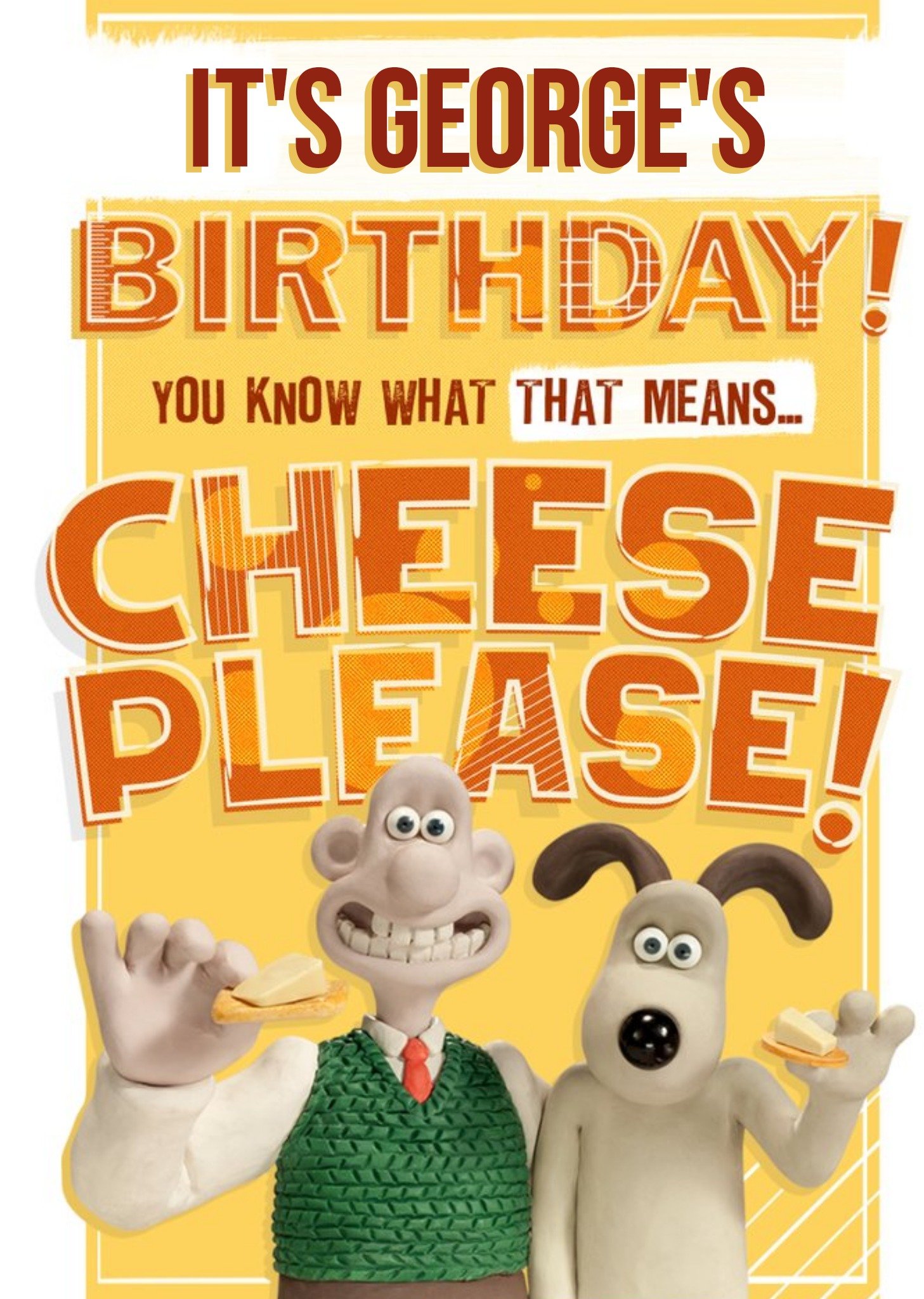 Wallace And Gromit Cheese Please Birthday Card, Large