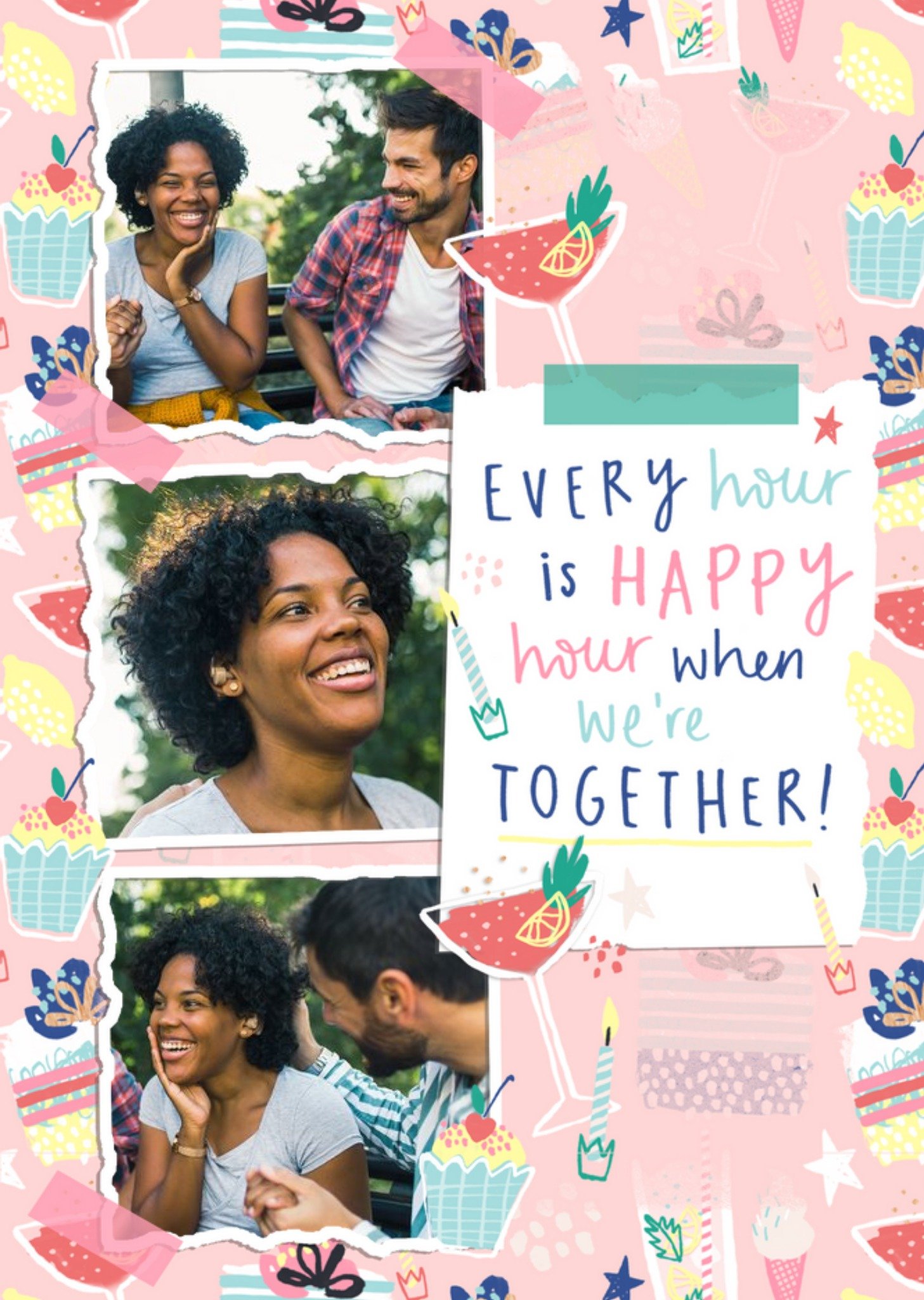 Every Hour Is Happy Hour When We Are Together Photo Upload Birthday Card Ecard