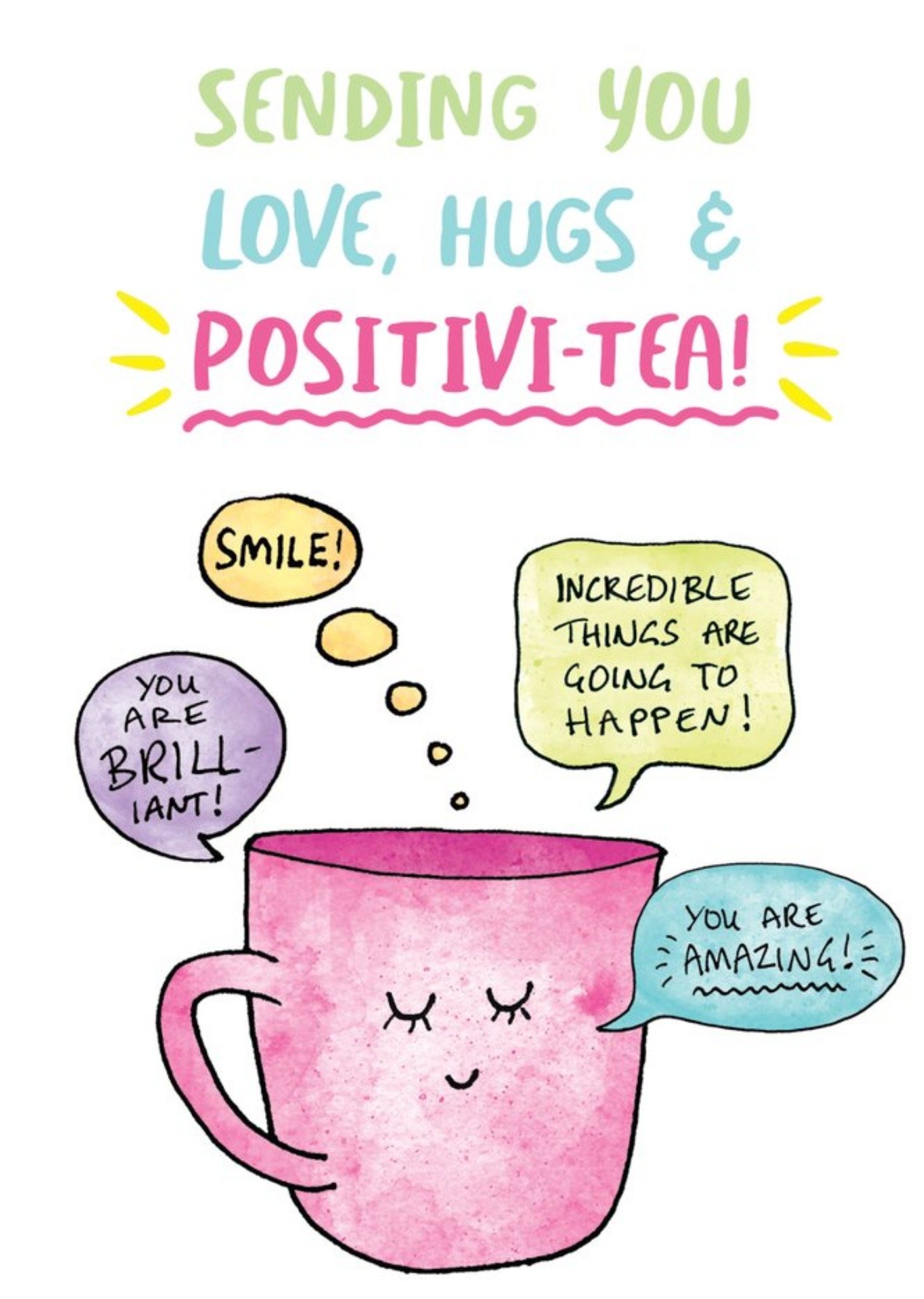 Moonpig Puntastic Sending You Love Hugs And Positivi-Tea Card Ecard