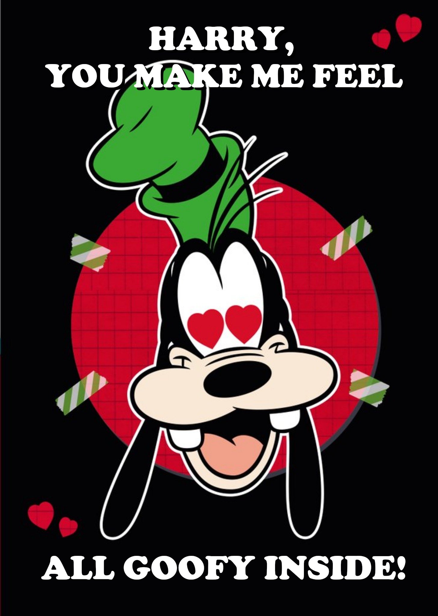 Mickey Mouse Disney You Make Me Feel Goofy Inside Personalised Valentine's Day Card Ecard