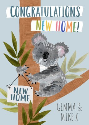 Okey Dokey Design Artistic Illustration Koala Australia New Home Card