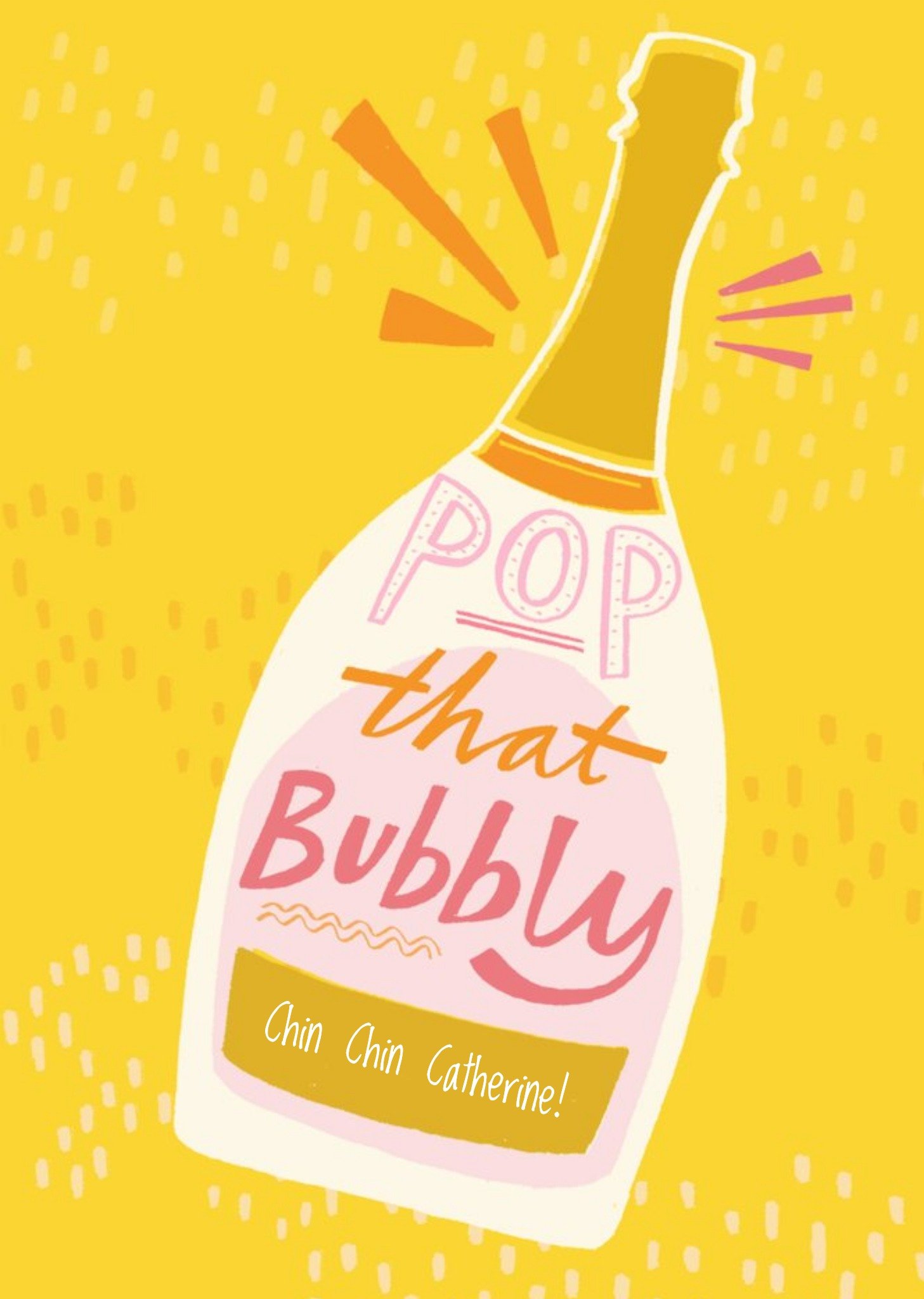 Retro Champagne Bottle Pop That Bubbly Birthday Card Ecard