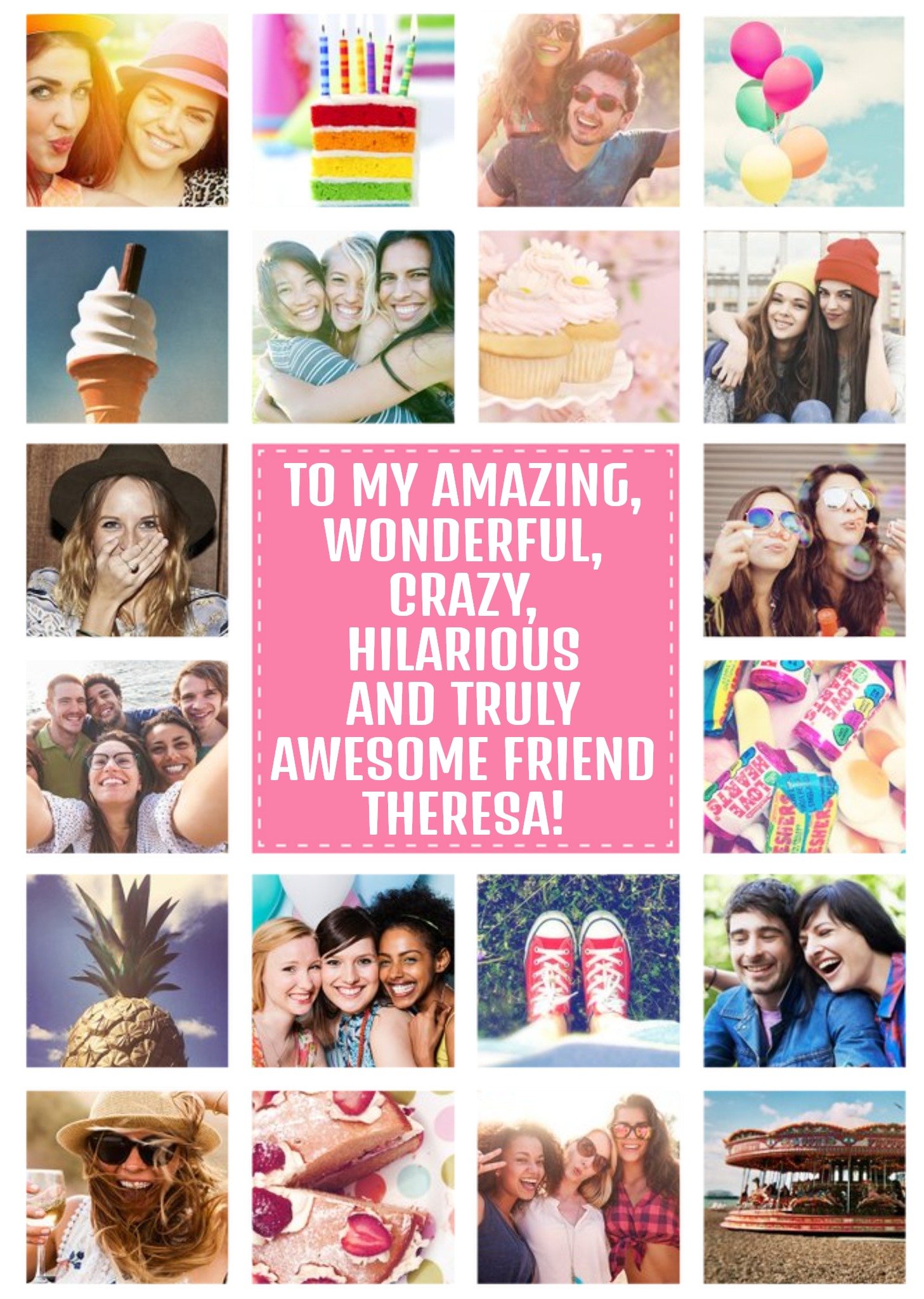 To My Amazing, Wonderful And Awesome Friend Photo Upload Card 