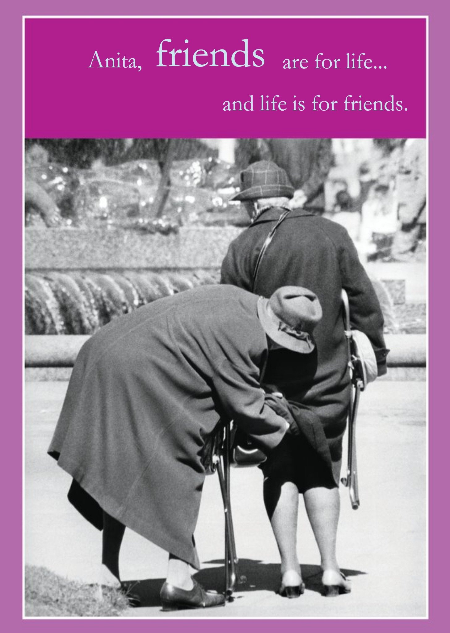 Moonpig Friends Are For Life Personalised Birthday Card, Large