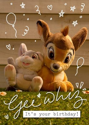 Disney Plush Bambi Gee Whiz Birthday Card