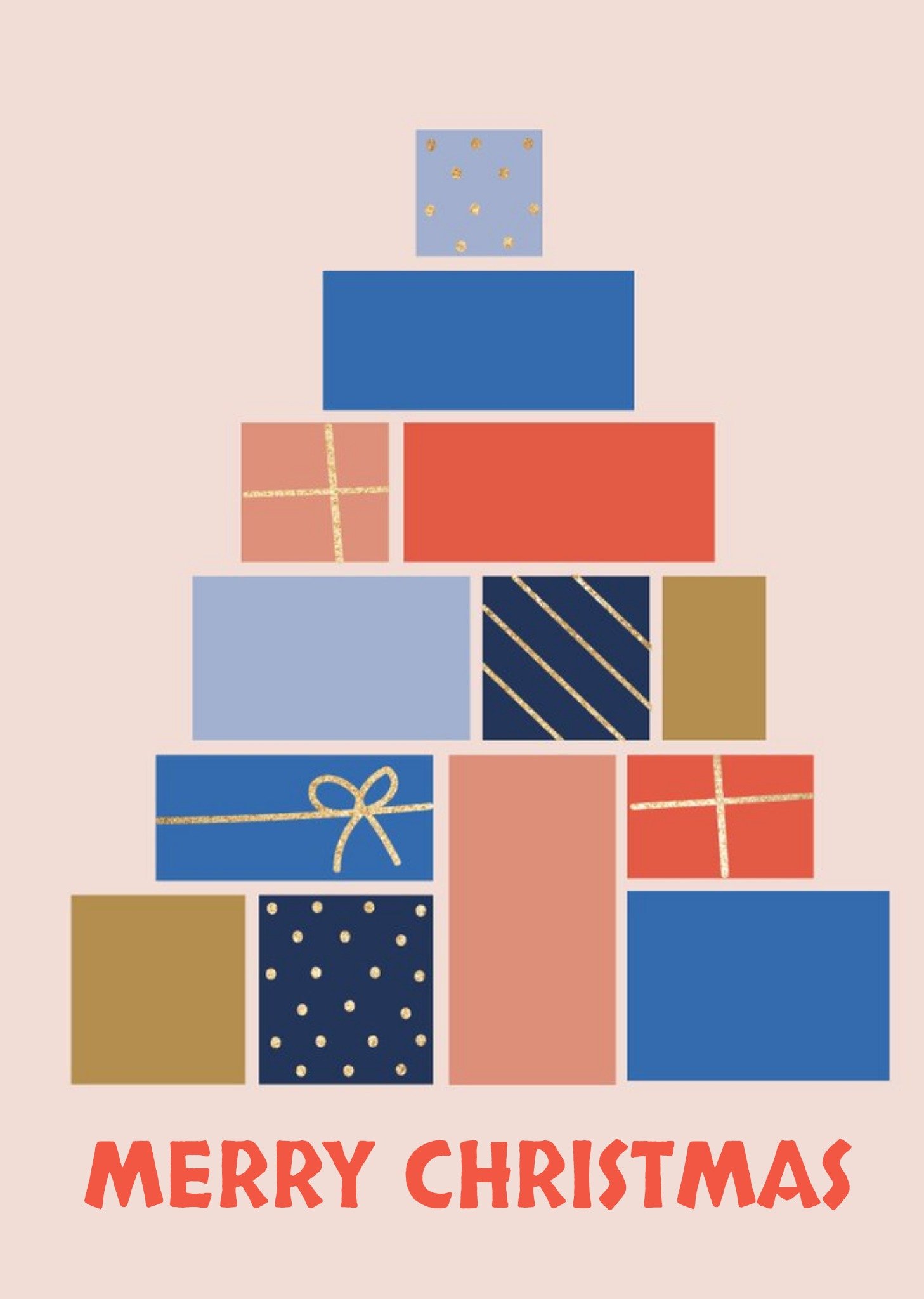 Moonpig Shape Stack Geometric Present Christmas Tree Christmas Card Ecard