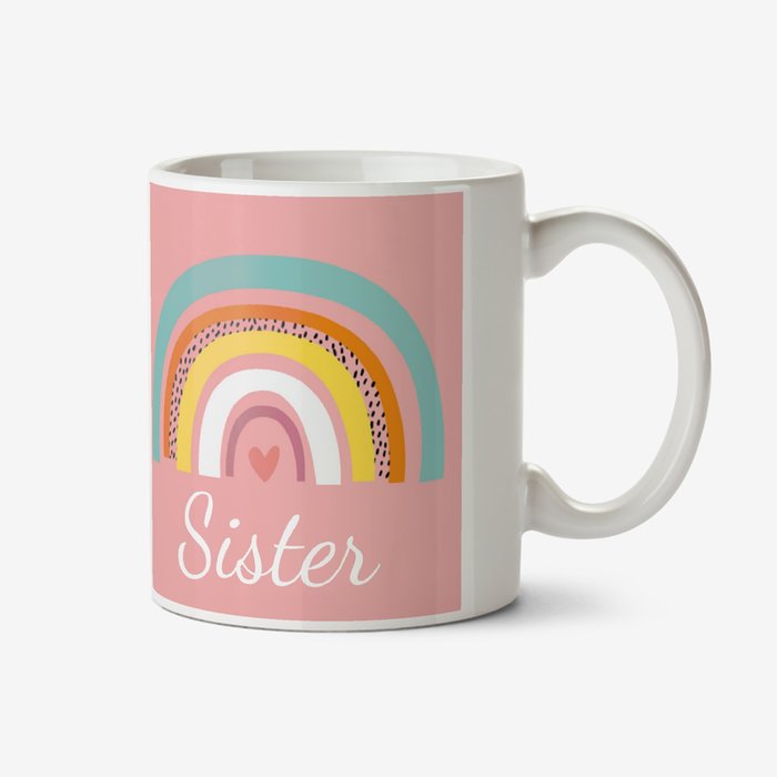 Cute Rainbow Personalised Sister Photo Upload Mug