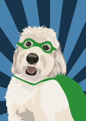 Illustrated Cockerpoo Dog Super Hero Card