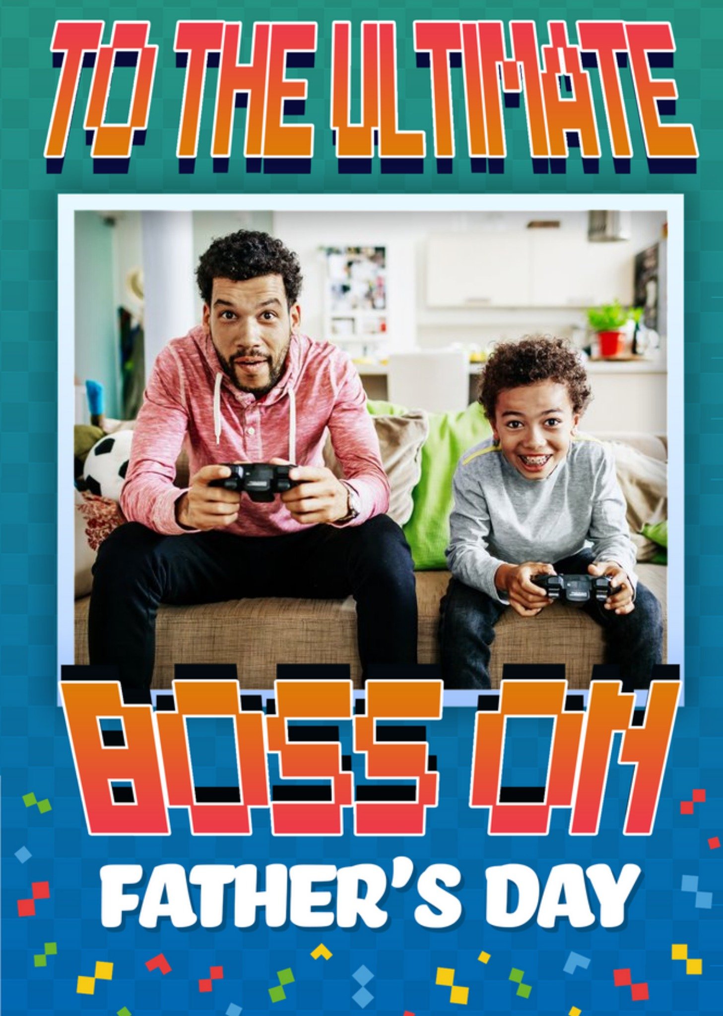 Pixel Gaming To The Ultimate Boss On Fathers Day Ecard