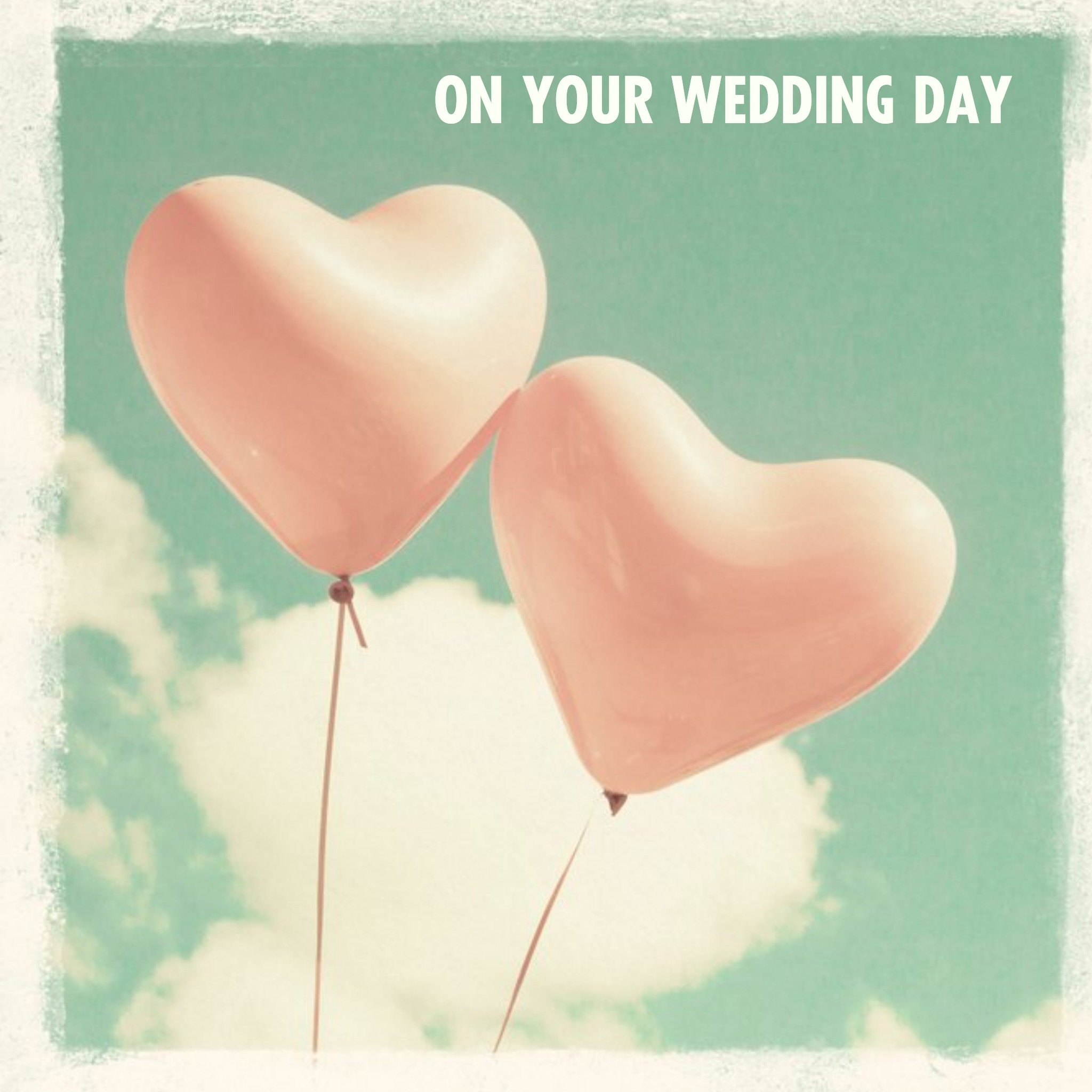 Moonpig Pair Of Heart Balloons Personalised Wedding Day Balloon, Large Card