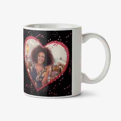 Glitter Party Photo Upload Love Heart Frame Valentine's Day Mug For My Wife