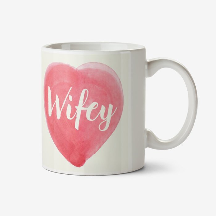 Anniversary Wifey Watercolour Heart Personalised Mug