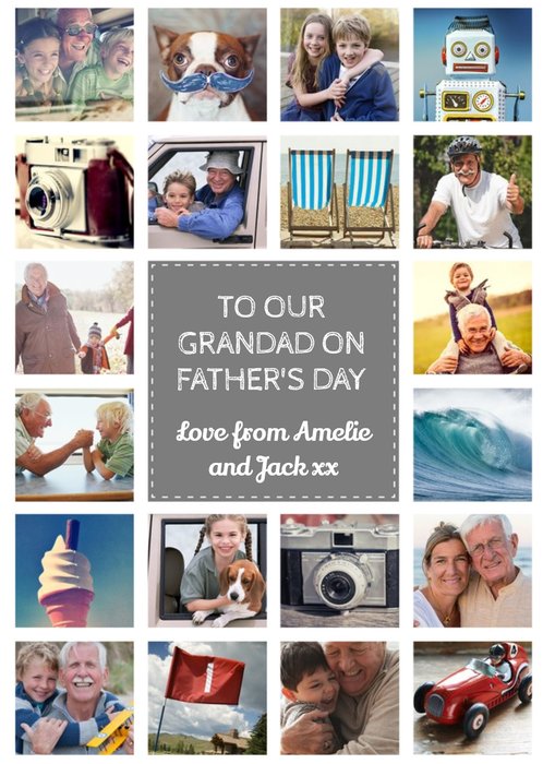 Happy Father's Day Multi-Photo Card for Grandad