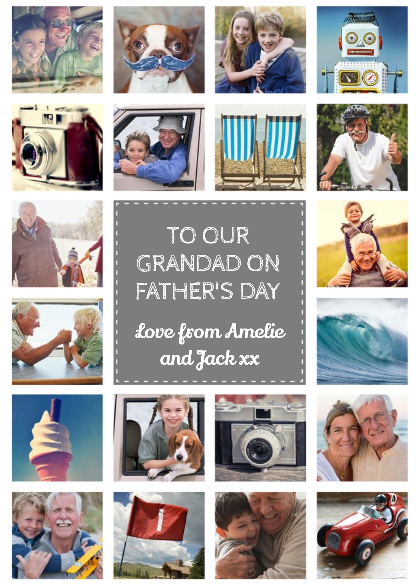 Happy Father's Day Multi-Photo Card For Grandad