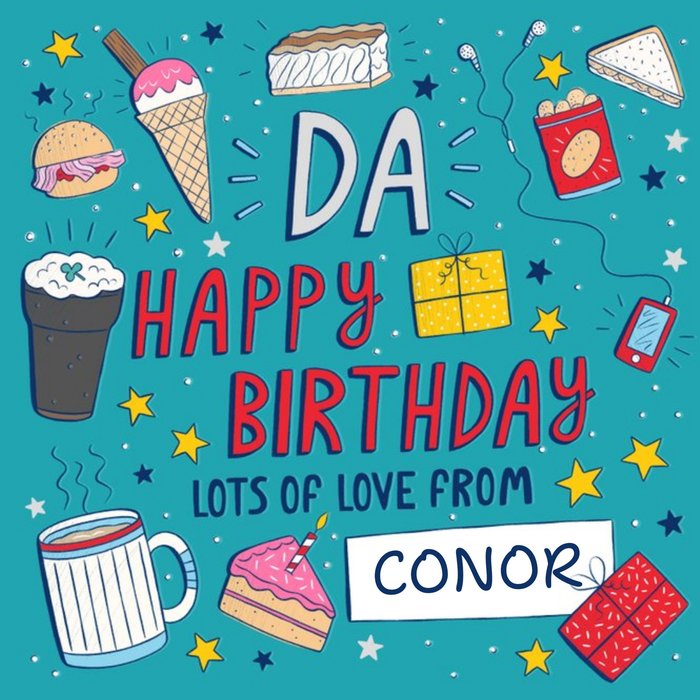 Damien Barlow Illustration Irish Dad Birthday Card