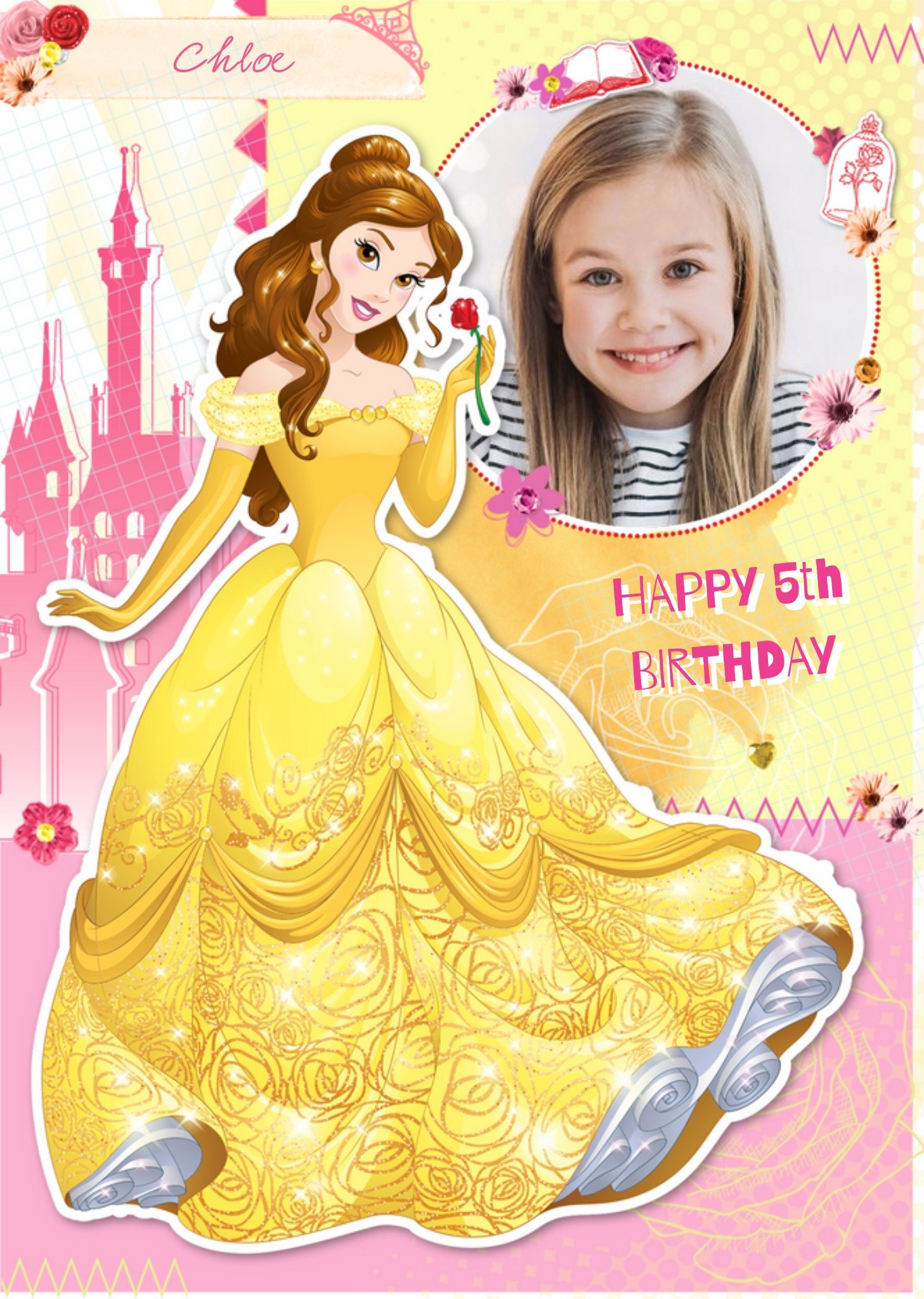 Disney Princesses Belle Birthday Cards - Beauty & The Beast Ecard