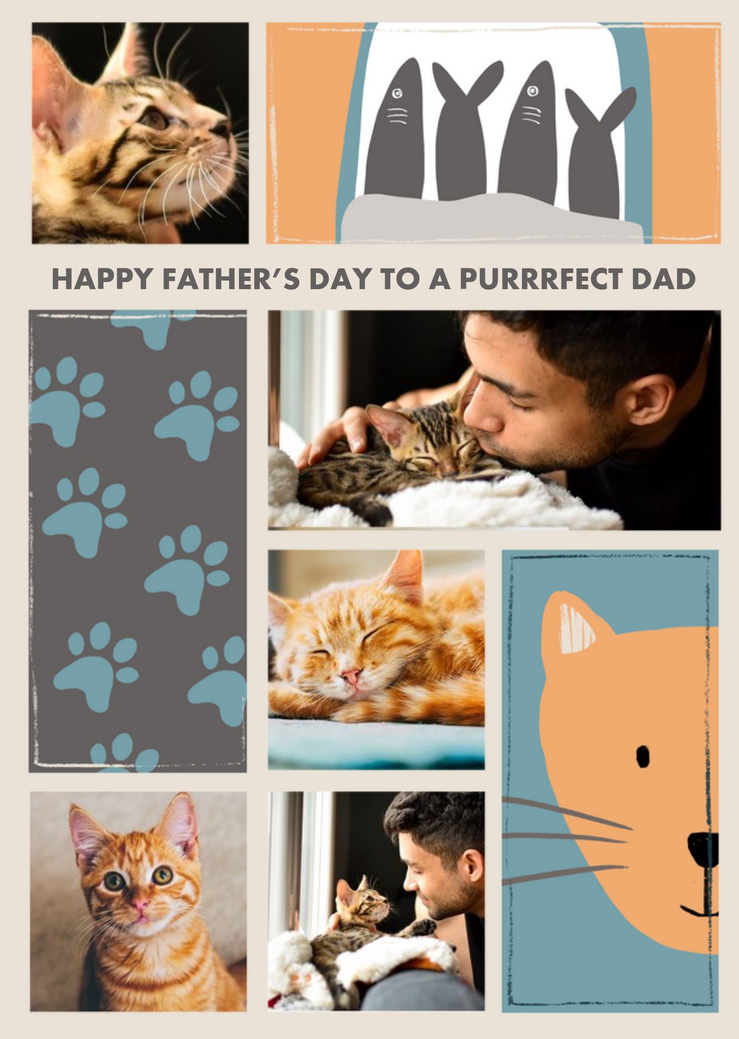 Purrrfect Dad From The Pet Photo Upload Father's Day Card Ecard