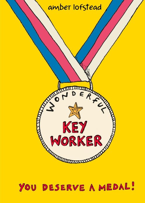 You Deserve A Medal Keyworker Covid Frontline Just A Note Card