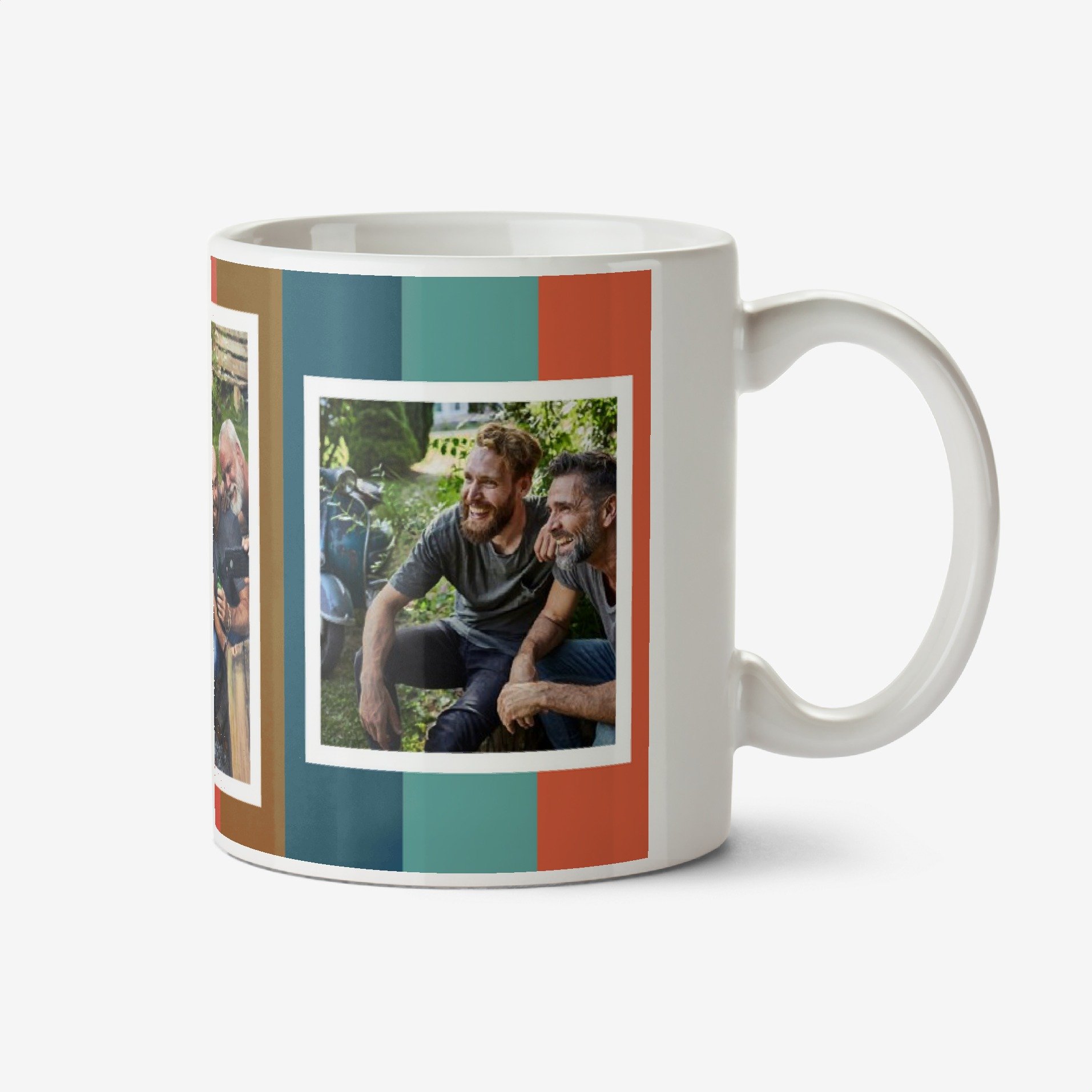 Stripe Pattern Multiple Photo Upload Mug Ceramic Mug