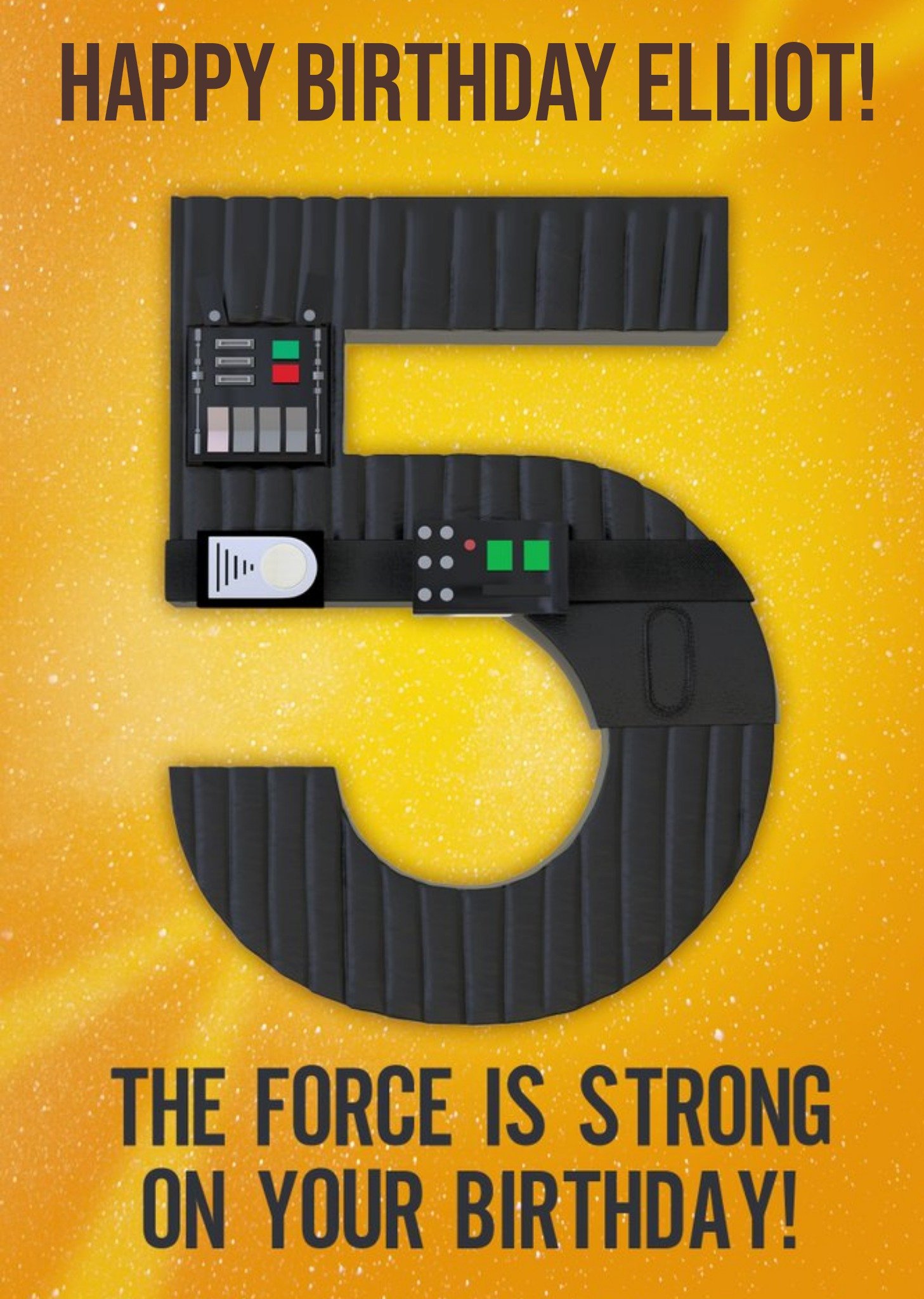 Disney Star Wars Happy Fifth Birthday The Force Is Strong Birthday Card Ecard
