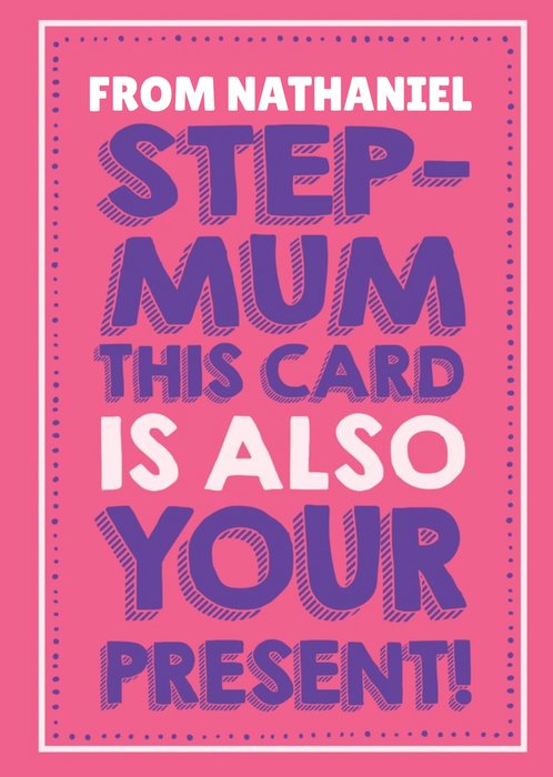 Jam and Toast Typographic Funny Humour Step Mum Birthday Card
