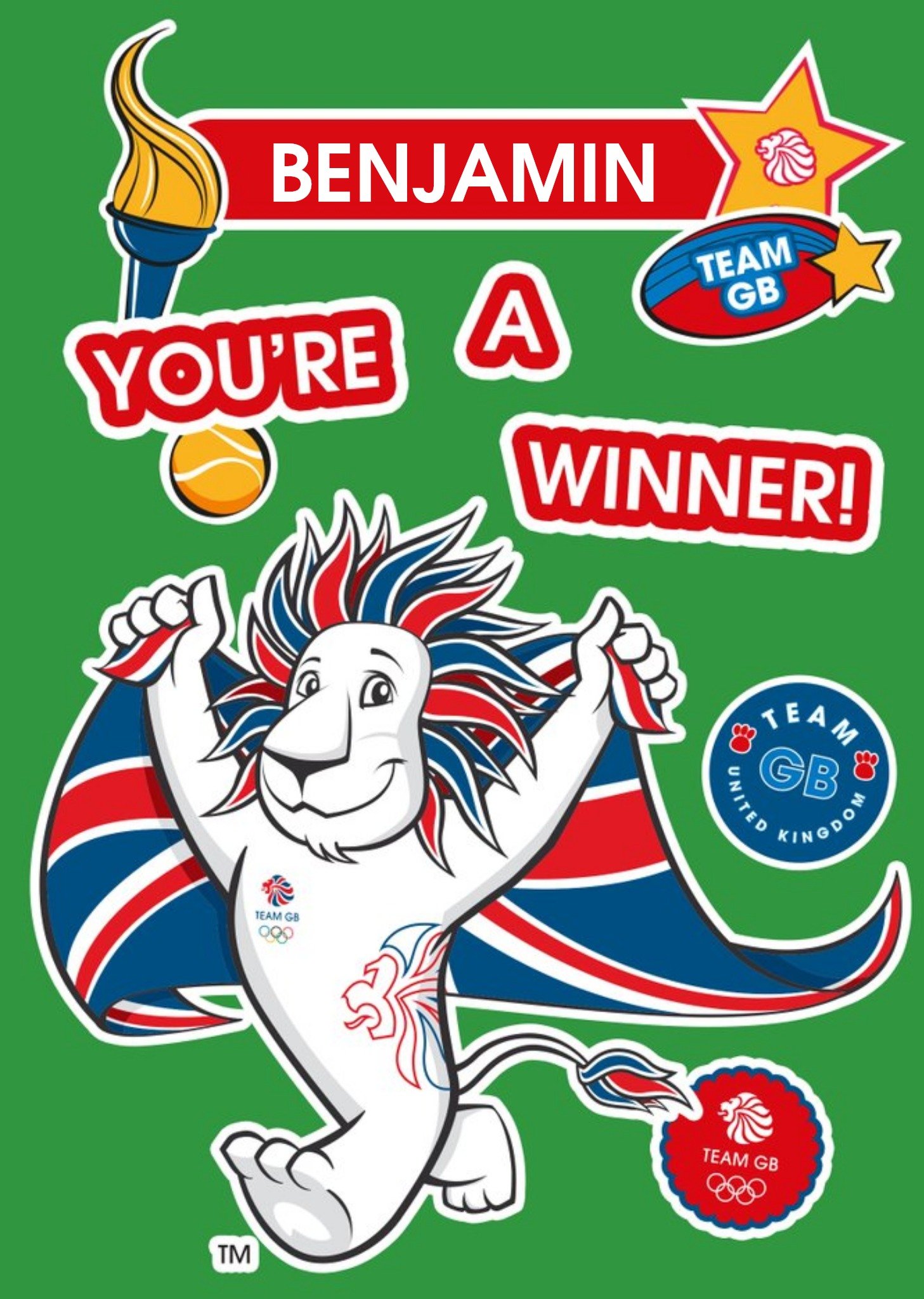Other Team Gb You Are A Winner Sporty Personalised Card Ecard