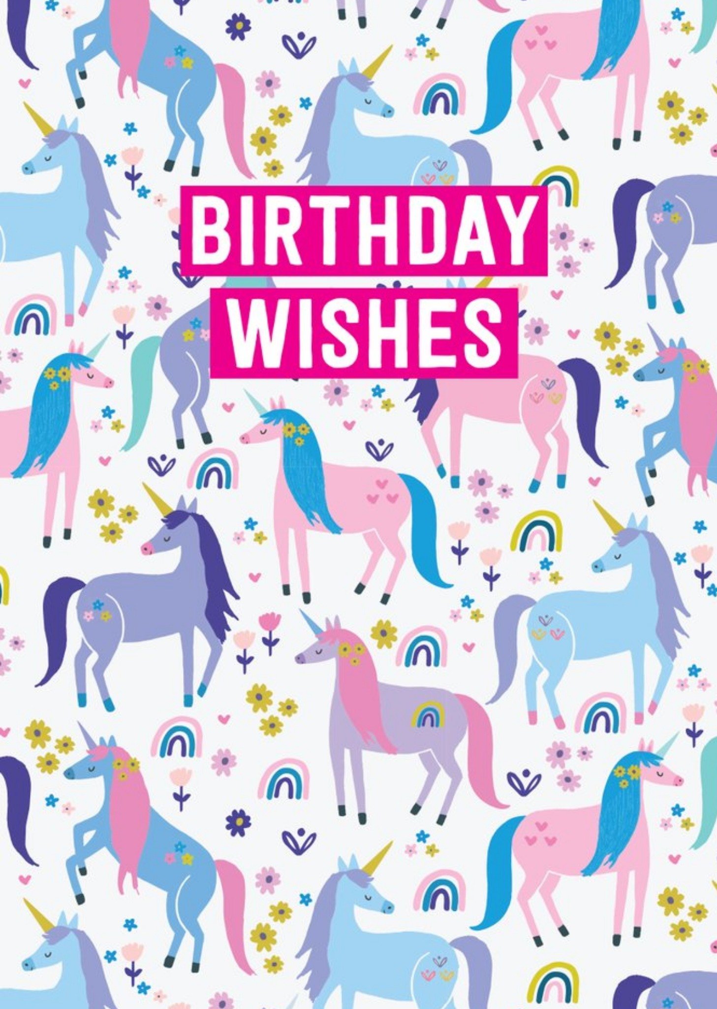 Cute Unicorn Birthday Wishes Card Ecard