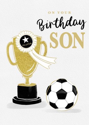 Football Trophy Son Birthday Card