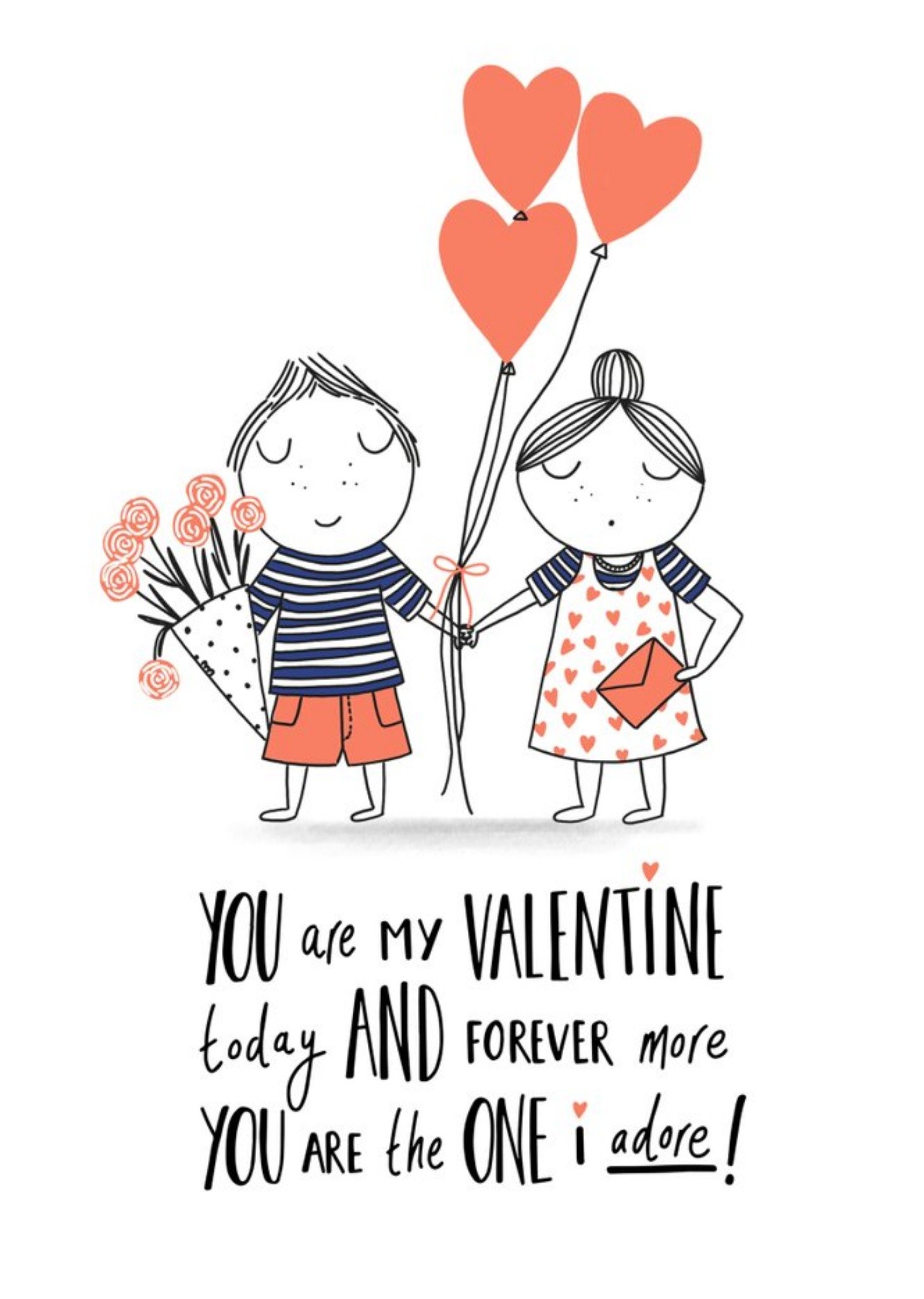 Moonpig You Are My Valentine Today And Forever Cute Valentines Day Card, Large