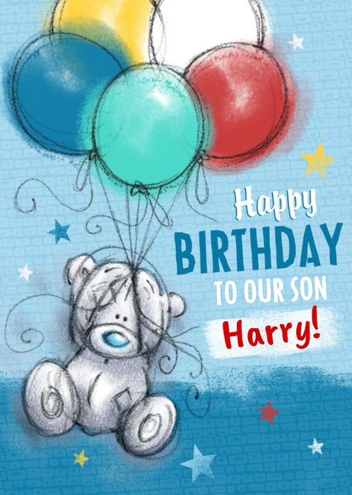 Me To You Tatty Teddy Happy Birthday To Our Son Card