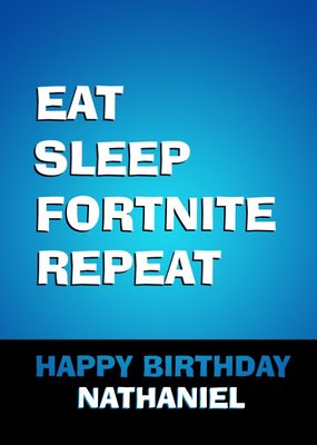 Gaming Eat Sleep Repeat Happy Birthday Card
