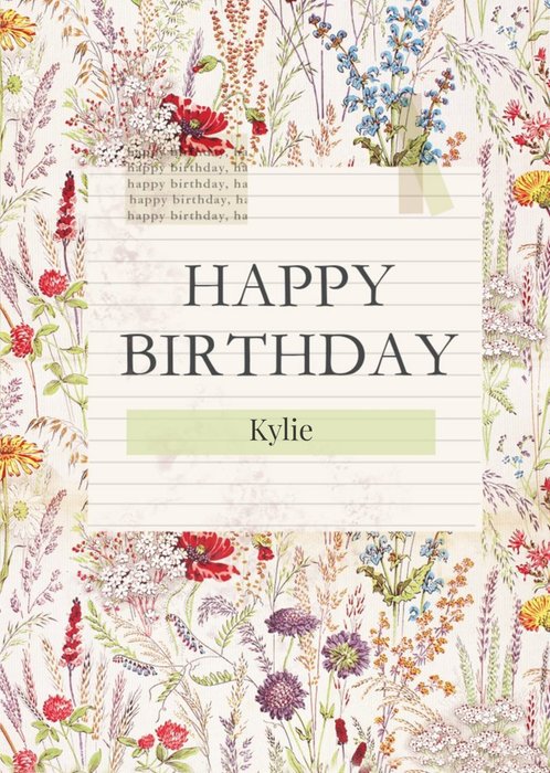 V&A Floral Pattern Collage Birthday Card