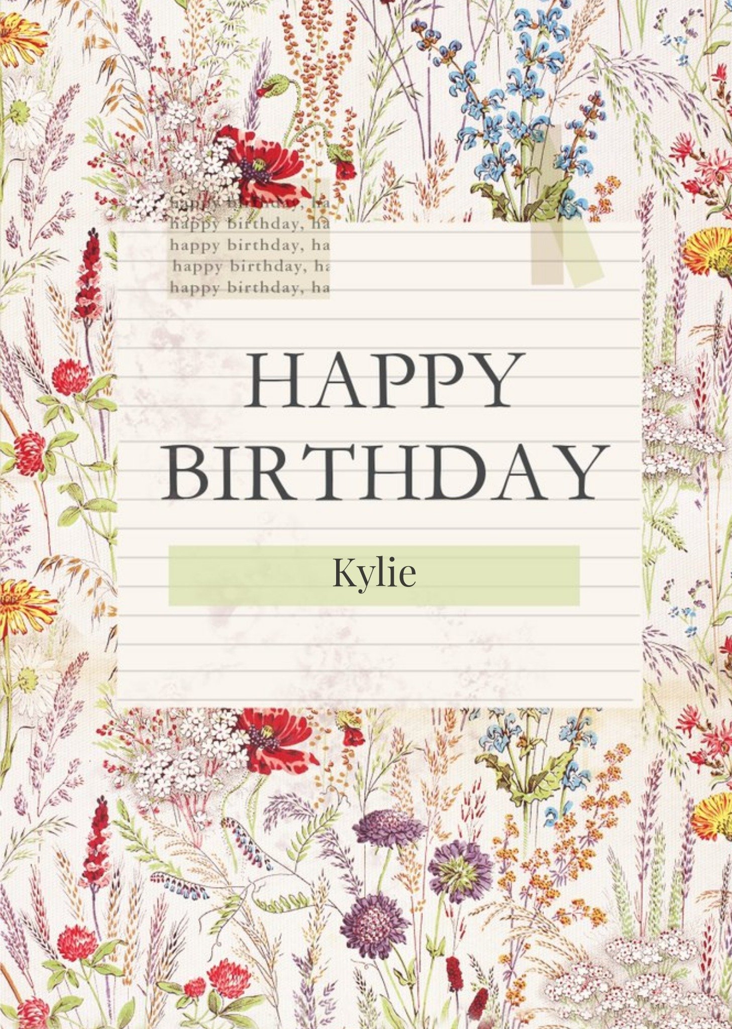 The V&a V&a Floral Pattern Collage Birthday Card, Large