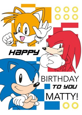Sega Sonic Happy Birthday To You Card