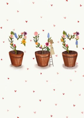 Illustration Of Flowers In The Shape Of The Word Mum Birthday Card