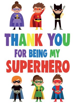 Funny Cheeky Chops Thank You For Being My Superhero Card