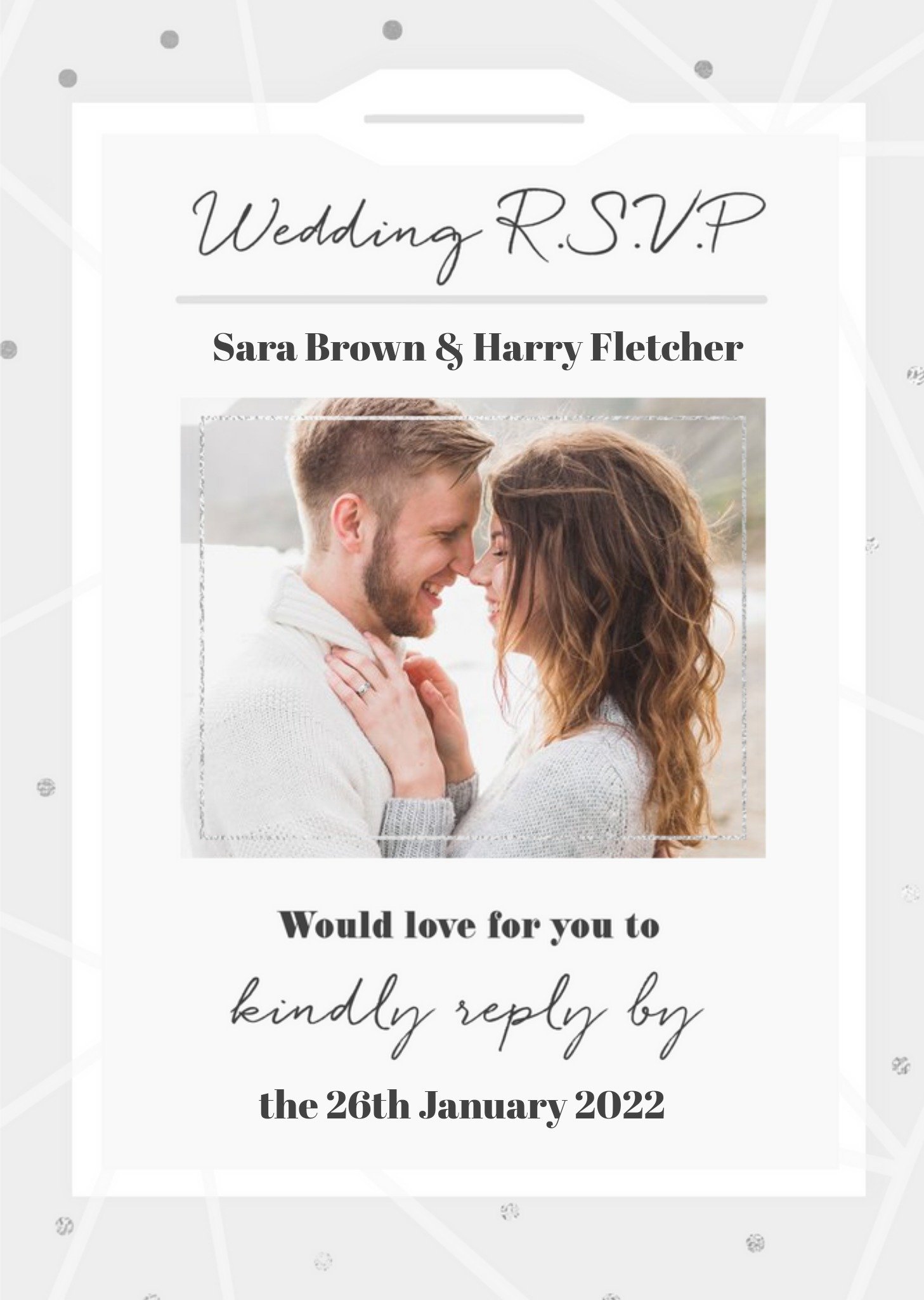 Wedding Rsvp Photo Upload Card, Standard