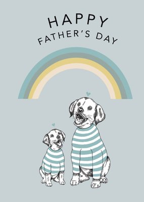 Dotty Dog Art Illustrated Animals Cute Fathers Day Card