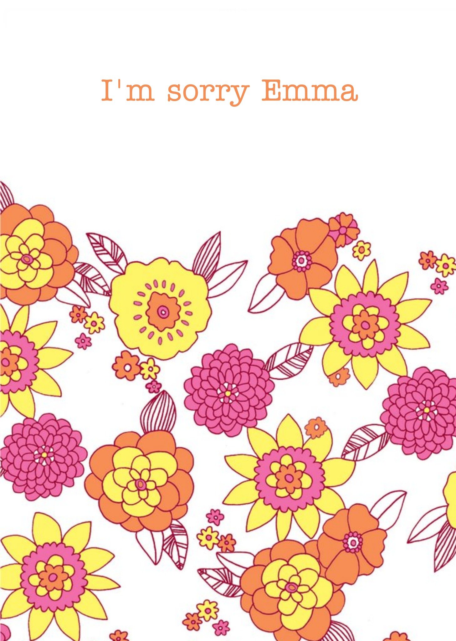 Bright Flower Illustration I'm Sorry Card Ecard