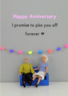 Funny Dolls Happy Happy Anniversary Promise Rude Card