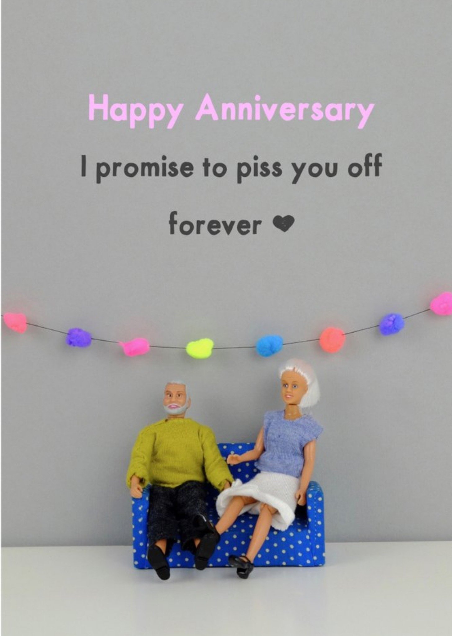 Bold And Bright Funny Dolls Happy Happy Anniversary Promise Rude Card, Large