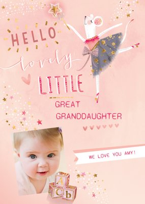 Cute Illustration Of A Ballerina Mouse Great Granddaughter Photo Upload Card 