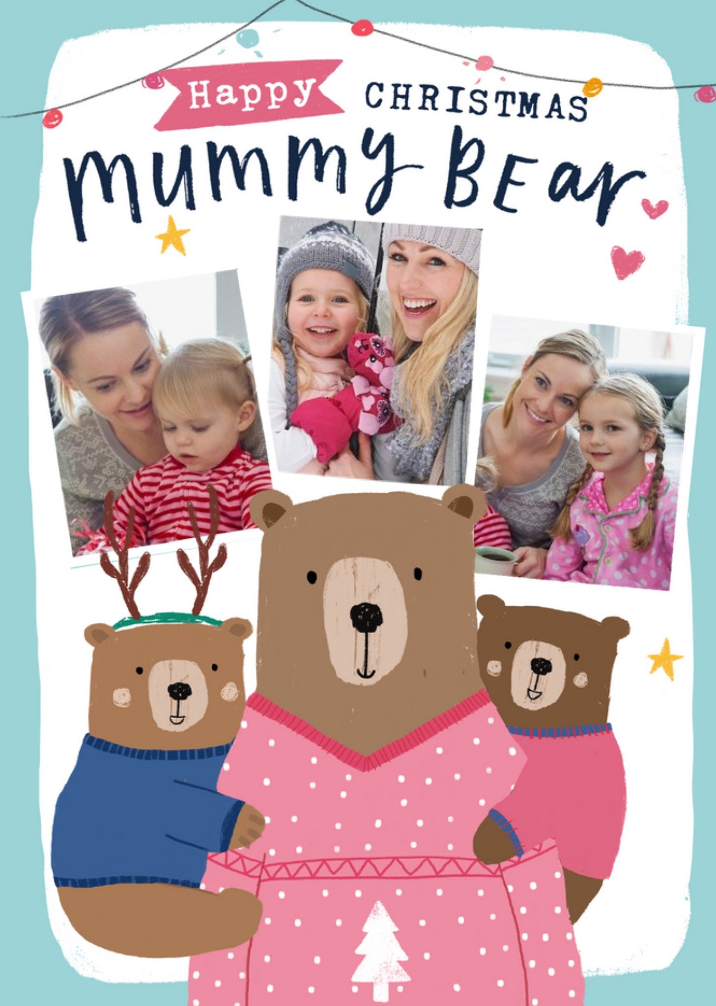 Happy Christmas Mummy Bear Photo Upload Card Ecard