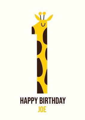 Happy Birthday Card - Cute - Giraffe