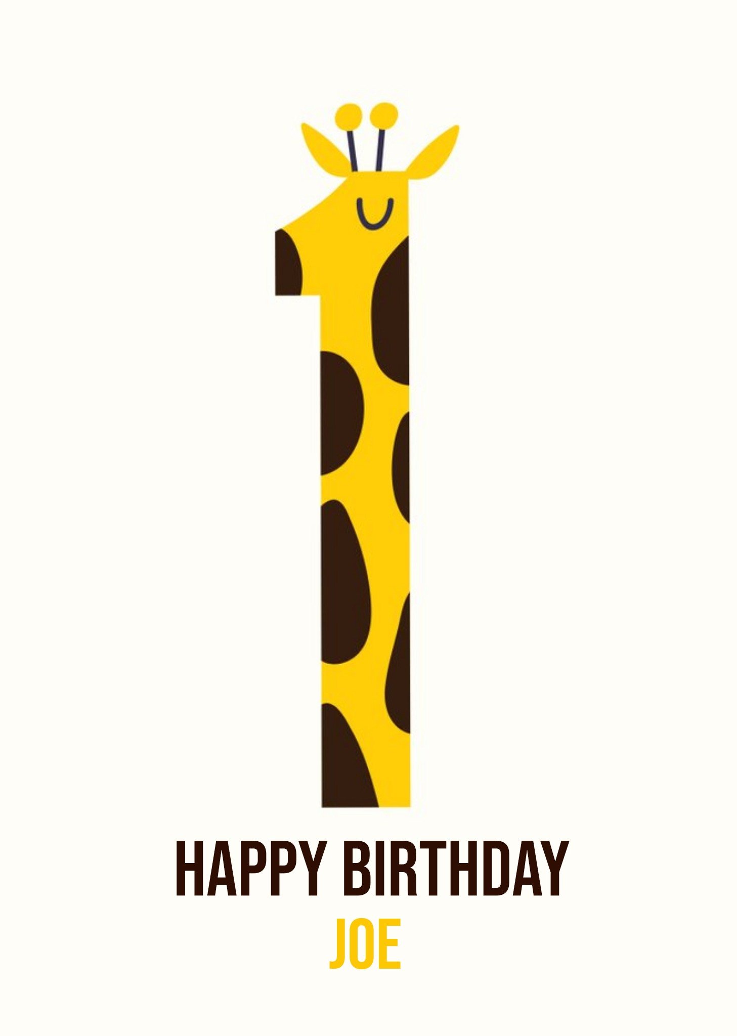 Moonpig Happy Birthday Card - Cute - Giraffe, Large