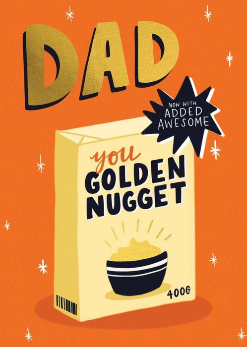 Cereal Box You Golden Nugget Father's Day Card