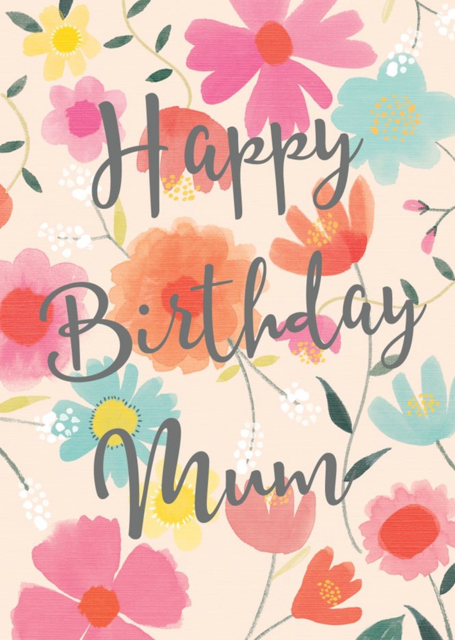 Moonpig Happy Birthday Mum Card, Large