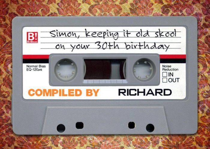 Retro Audio Cassette With Message Personalised Happy 30th Birthday Card