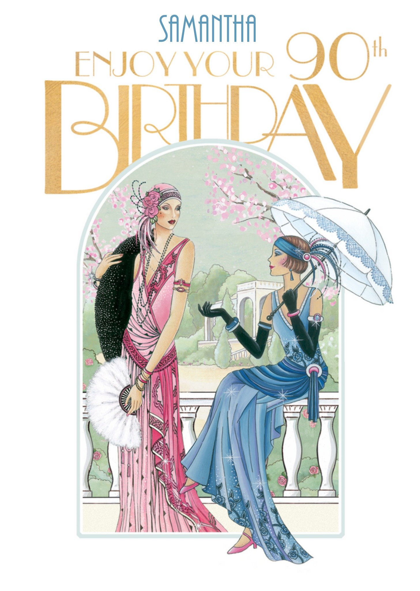 Art Deco 90th Birthday Card Ecard